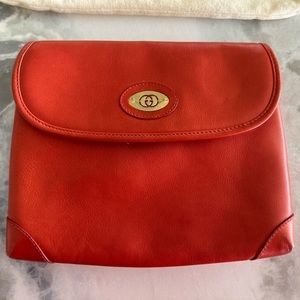 Gucci vintage should/crossbody handbag - orange leather